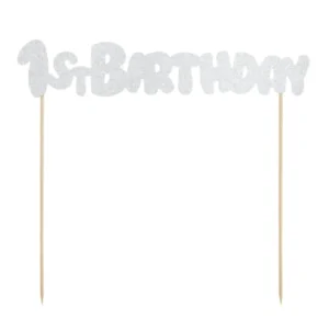 Cake Topper - 1st Birthday - argento
