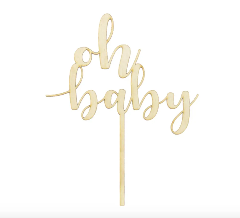 Cake Topper legno - Oh Baby