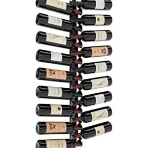 Class 18: Portabottiglie da vino metallo ferro nero opaco, da appendere parete, made Italy; portabottiglie con stoccaggio...