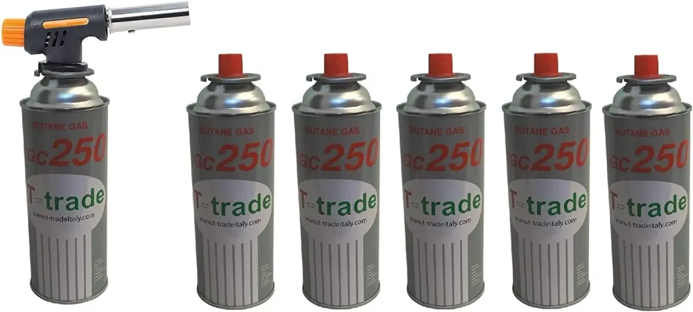 CANNELE MINI BRUCIATORE CARAMELLATORE + 6 BOMBOLETTE GAS DA 250 GR L'UNA