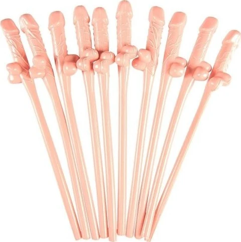 10 Cannucce Cannuccia Forma Di Pene Per Hen Party Festa Addio Nubilato Gadget