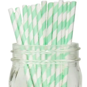 Cannucce Menta Righe Bianche