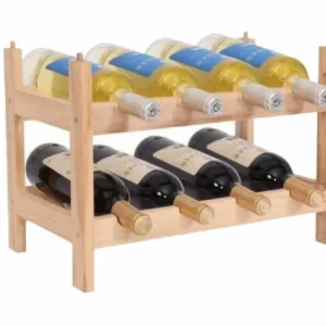Cantinetta Porta Bottiglie Vino Legno 8 Posti Cantina Componibile Impilabile