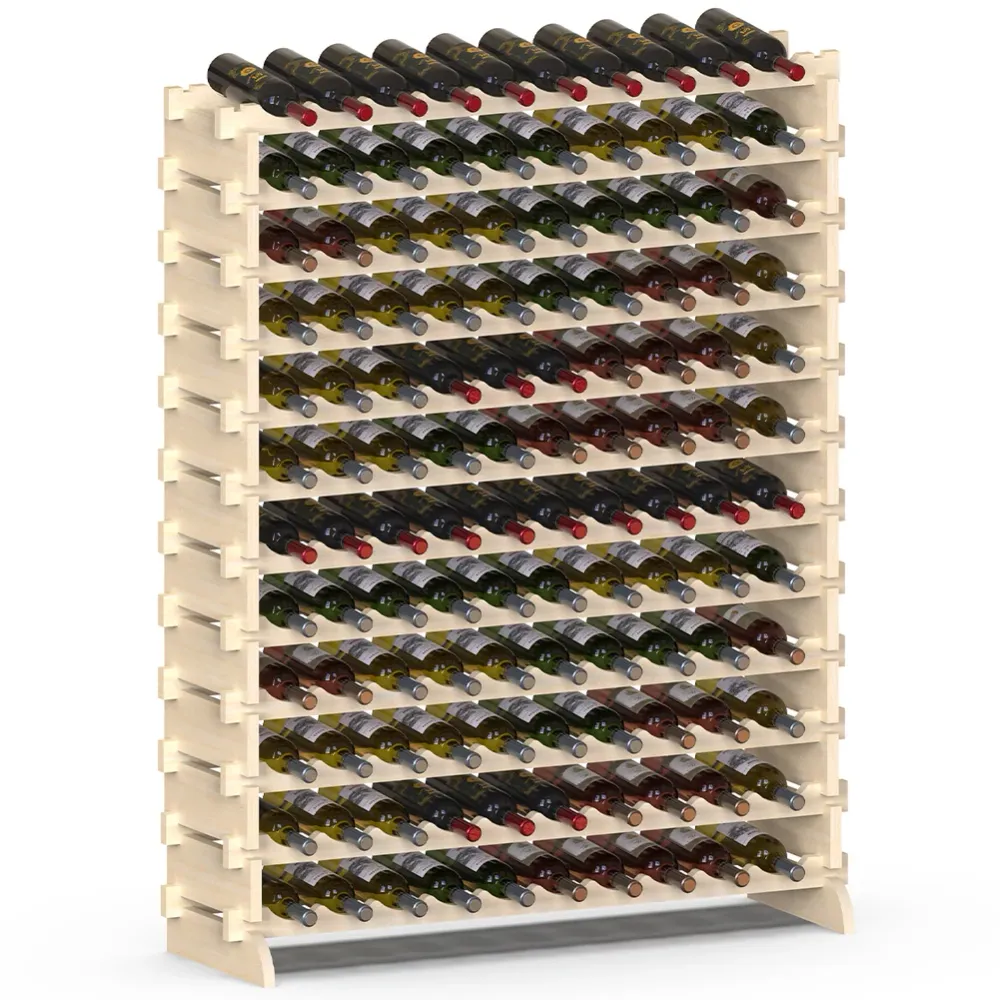 Cantinetta Portavino Legno Naturale 120 Scomparti VinoBar Portabottiglie
