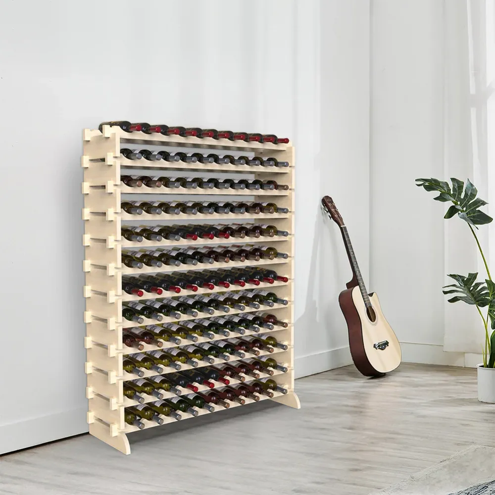 Cantinetta Portavino Legno Naturale 120 Scomparti VinoBar Portabottiglie