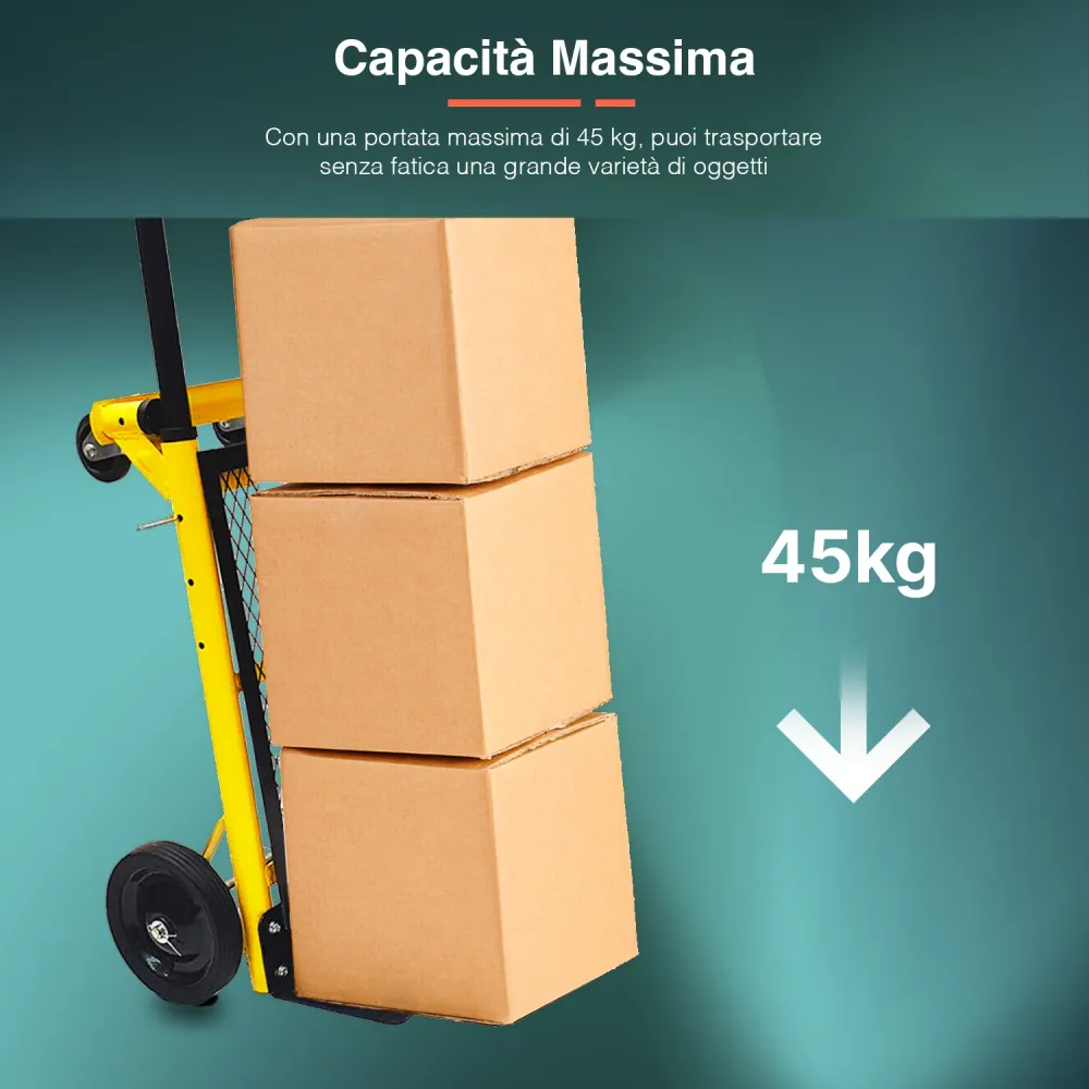 Carrello Portacarichi Multifunzione 4 Ruote Fino 45kg