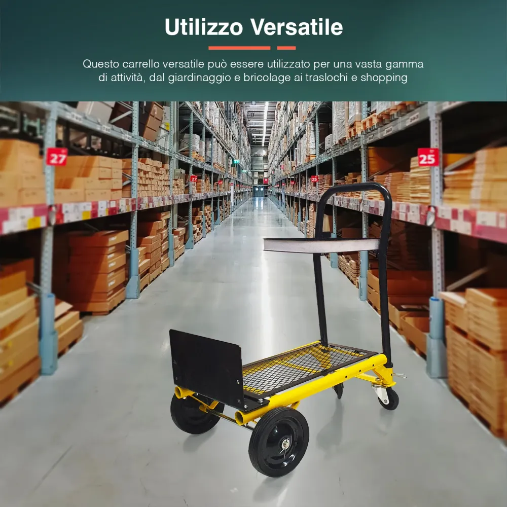 Carrello Portacarichi Multifunzione 4 Ruote Fino 45kg