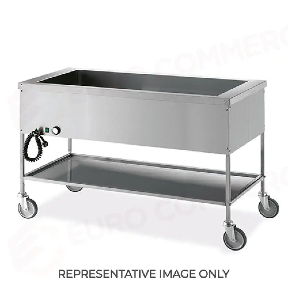 CARRELLO TERMICO, 4X GN 1/1, BAGNOMARIA, 2 RUOTE FRENATE - 1398-F - METALCARRELLI