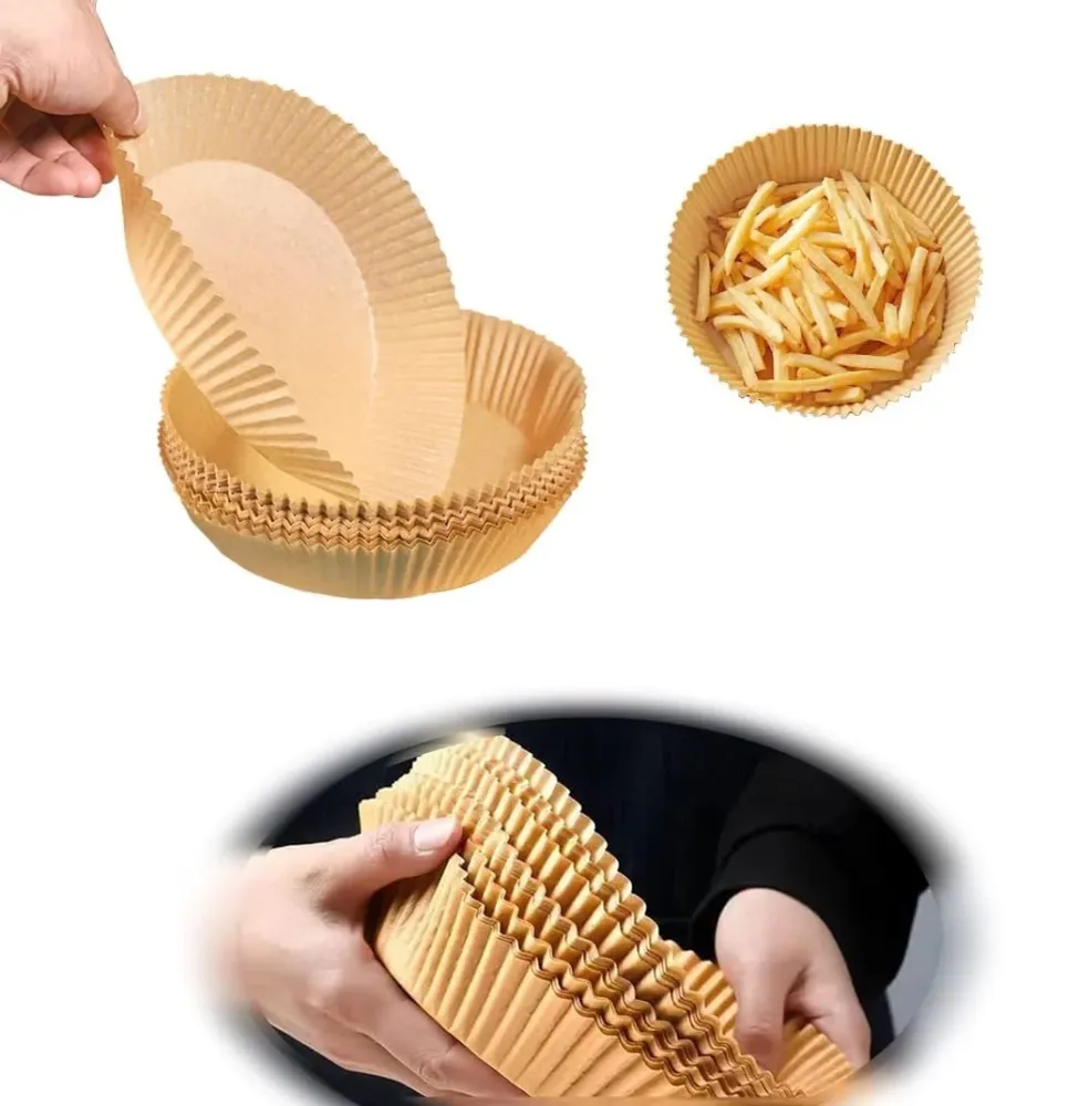 Carta Forno per Friggitrice ad Aria e forno 150pz D.16 H4,5cm Biodegradabili