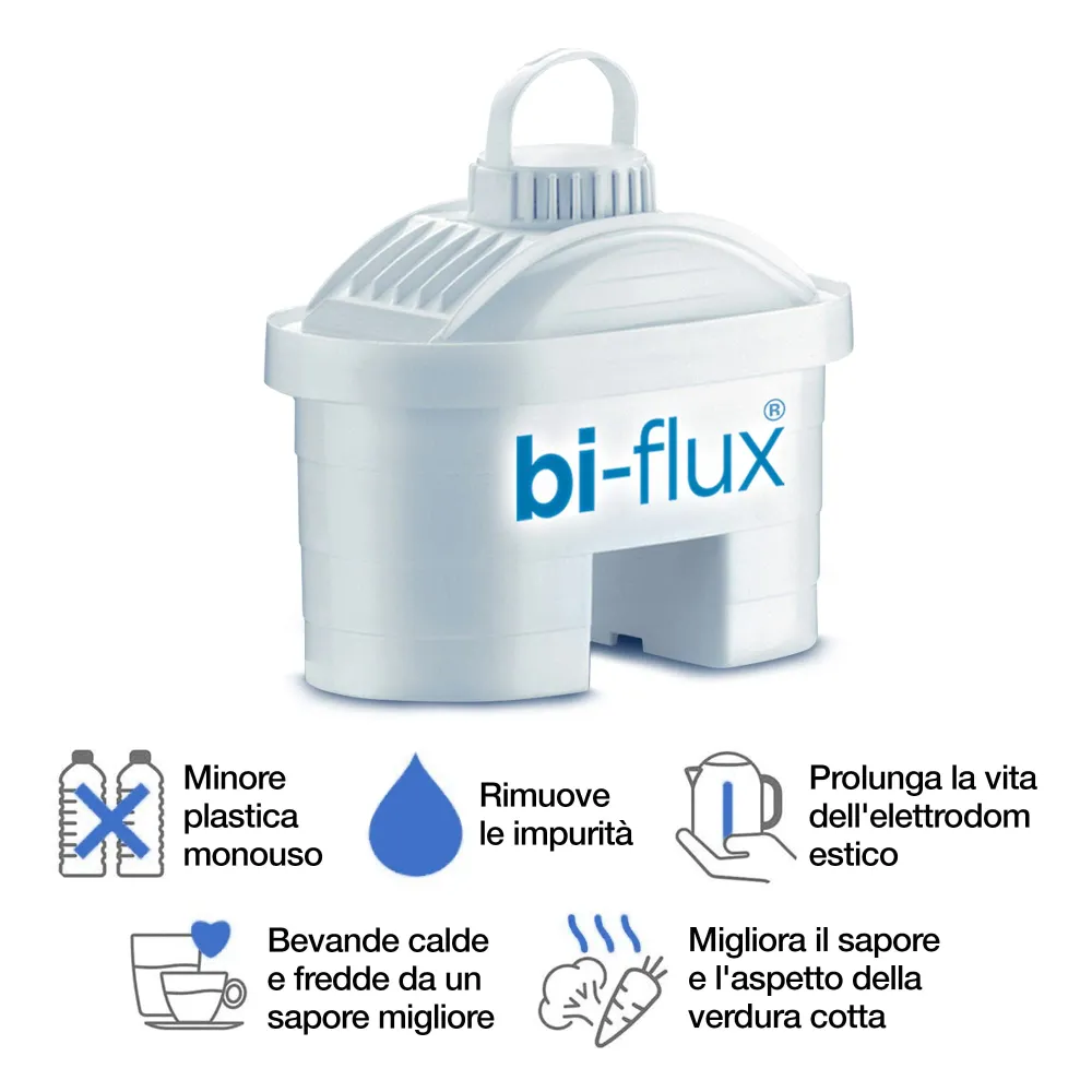 Cartuccia filtro acqua LAICA Bi-Flux - Preserva i sali minerali riducendo cloro e metalli pesanti - Riduce la durezza dell...