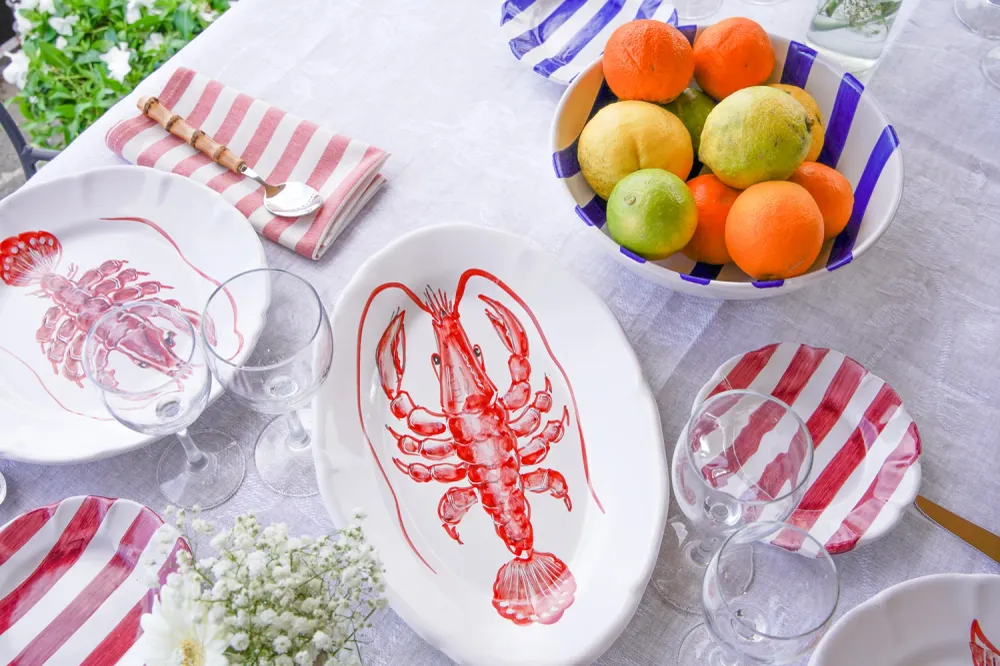 Piatto Ovale Pesce Rosso 32cm Casa Amalfi