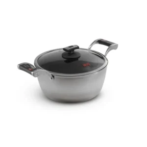 Casseruola chef con 2 maniglie e coperchio vetro per induzione 28cm