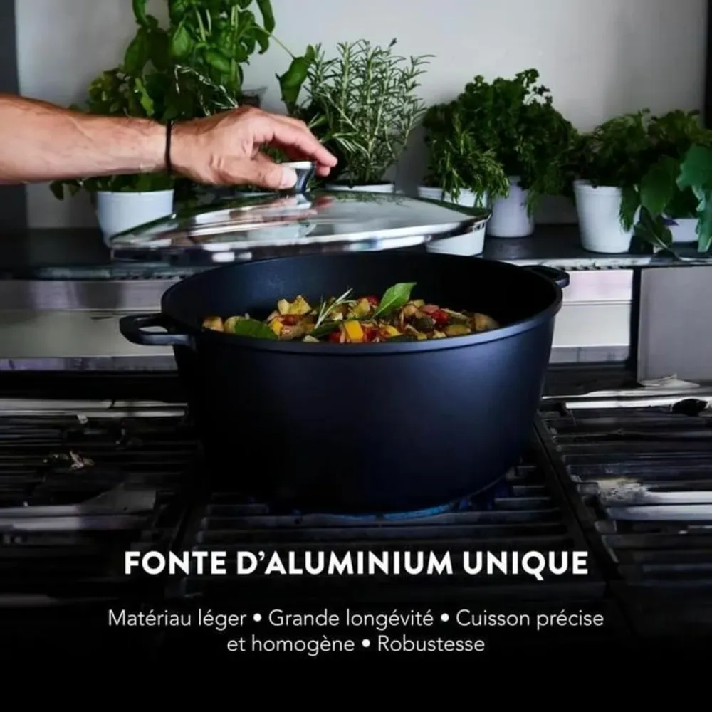 Casseruola con coperchio Baumalu Nero 13,4 L Ø 36 cm