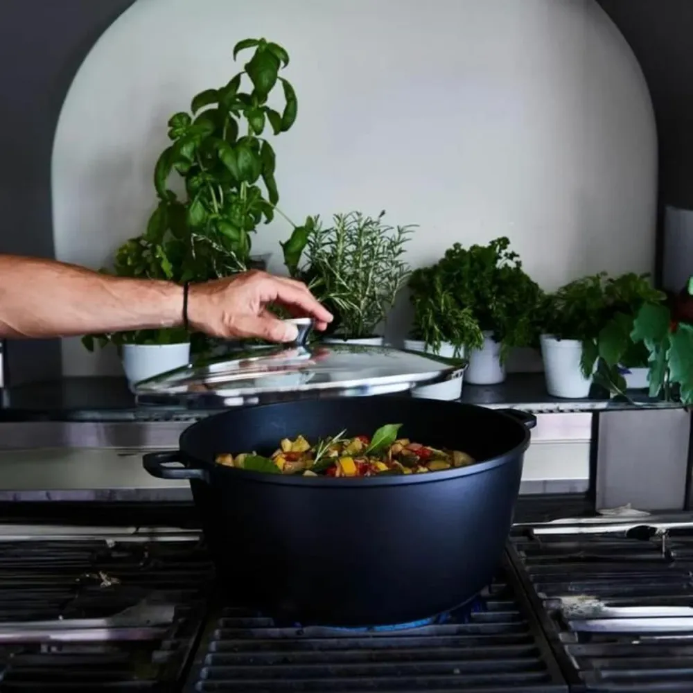 Casseruola con coperchio Baumalu Nero 13,4 L Ø 36 cm