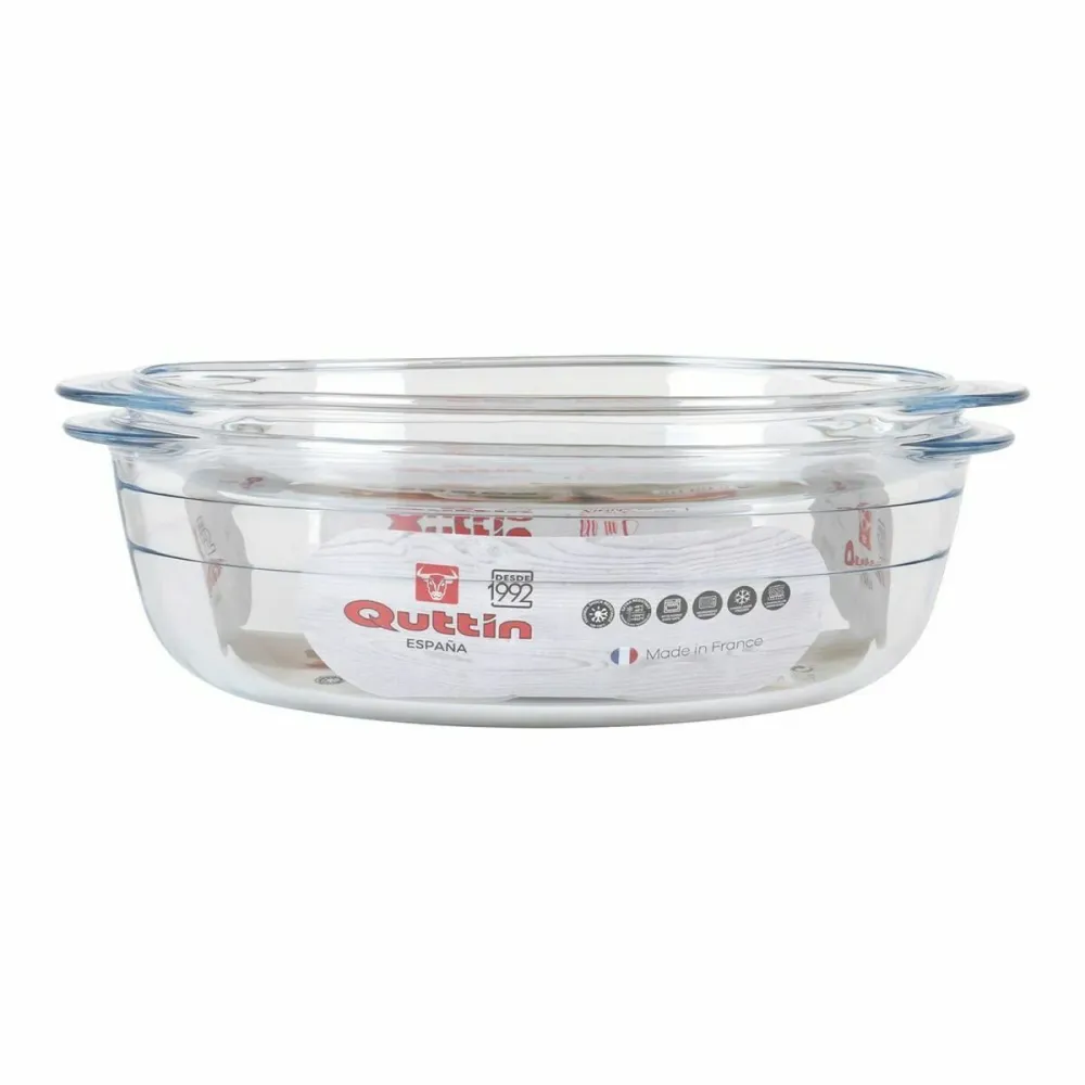 Casseruola con coperchio Quttin 63095 Vetro 33 x 20 x 13 cm (3L + 1L)