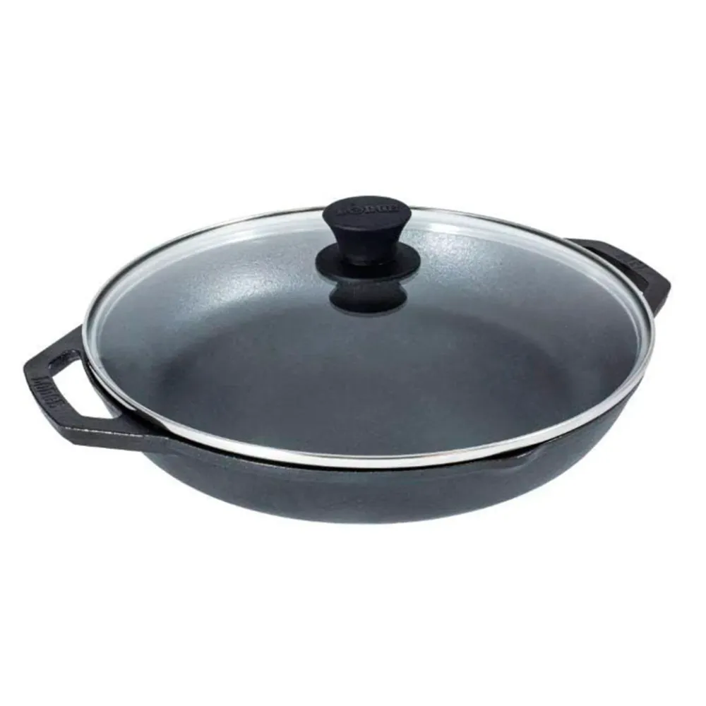 Casseruola ferro Chef Lodge con coperchio vetro