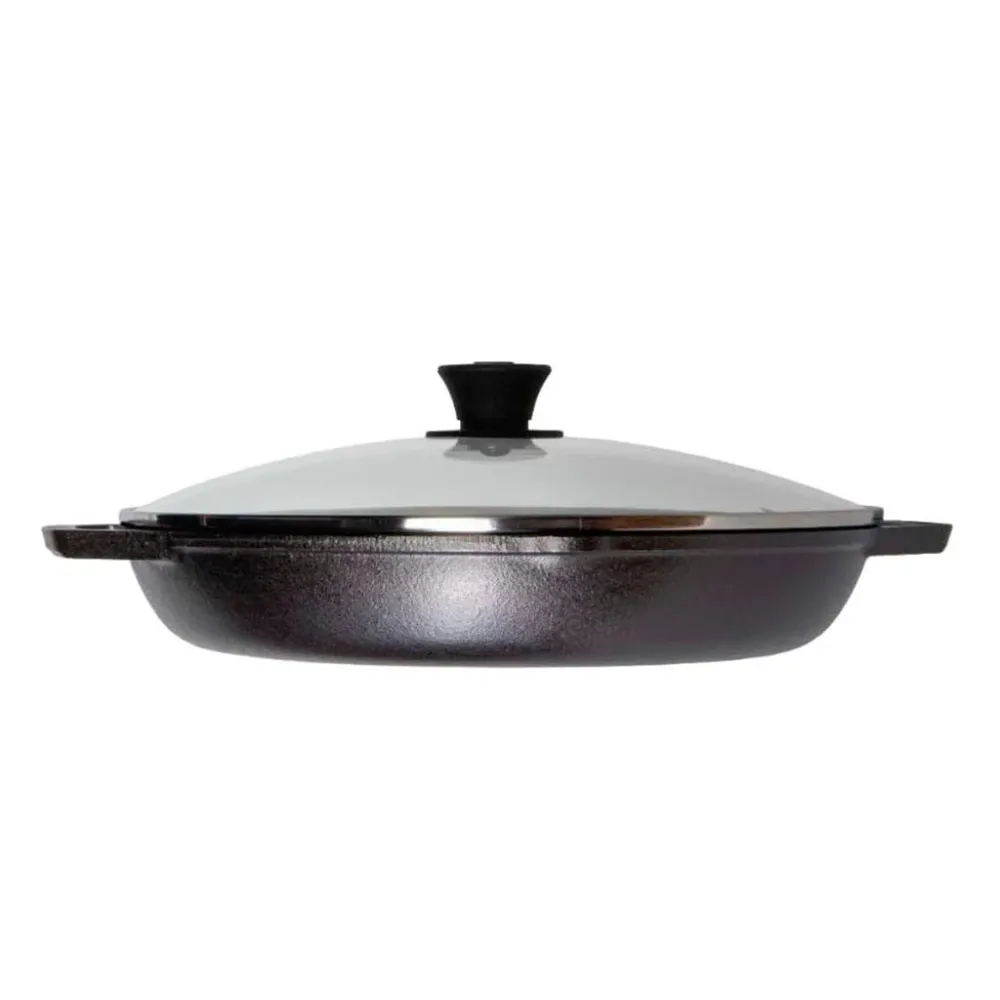Casseruola ferro Chef Lodge con coperchio vetro