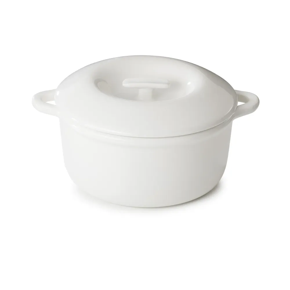 Casseruola da forno Bombance D26cm alabastro bianco con coperchio