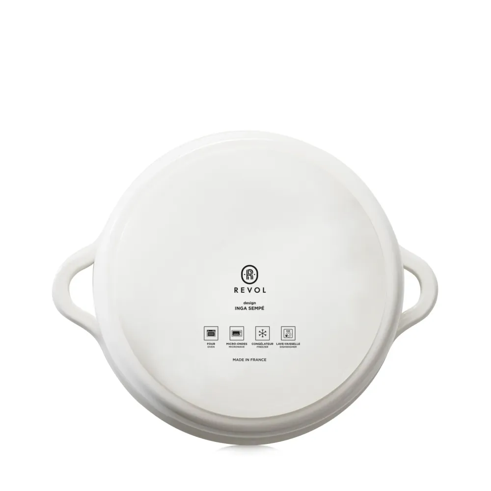 Casseruola da forno Bombance D26cm alabastro bianco con coperchio
