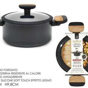 Casseruola misura d.20cm japan con 2 manici e coperchio