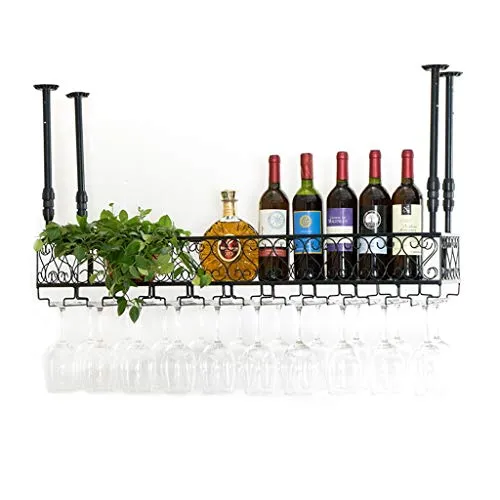 CCFENG Cremagliera del Vino Vetro, cremagliera KTV Bar Vetro, calici cremagliera Giù Testa, Vino Appeso Creativo cremaglie...