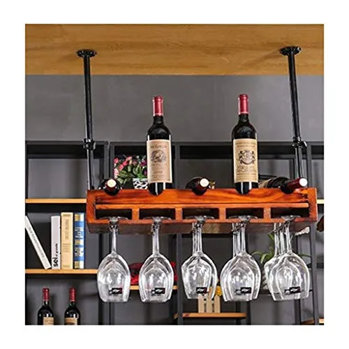 CCFENG cremagliera di vetro Vino, Bar appeso cremagliera di vetro, cremagliera del vino vino, appeso cremagliera di vetro,...