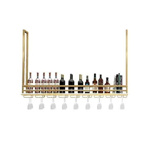 CCFENG Hanging Vino Vino Rack Cabinet, Appendiabiti, scaffale, archiviazione Decorativo, Bancone Appendiabiti, Porta Bicch...