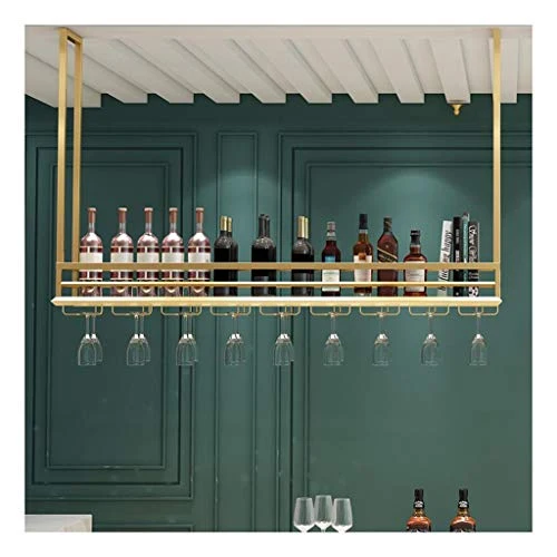 CCFENG Hanging Vino Vino Rack Cabinet, Appendiabiti, scaffale, archiviazione Decorativo, Bancone Appendiabiti, Porta Bicch...
