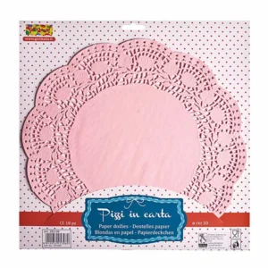 Centrino 30 pezzi pizzo rosa 21,5cm 25345