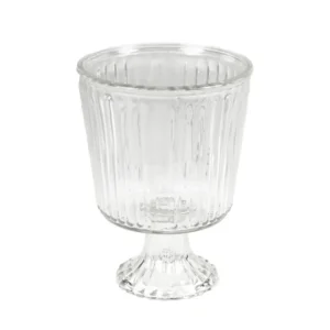 Centrotavola moderno vetro trasparente forma bicchiere per uso interno/esterno - h.18xd.13cm - PlÃ thea