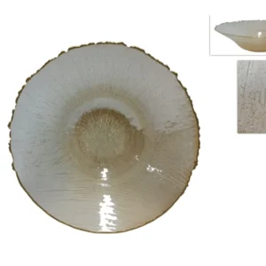 Centrotavola vetro 30cm oro con bordo oro