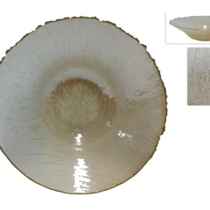 Centrotavola vetro 40cm oro con bordo oro