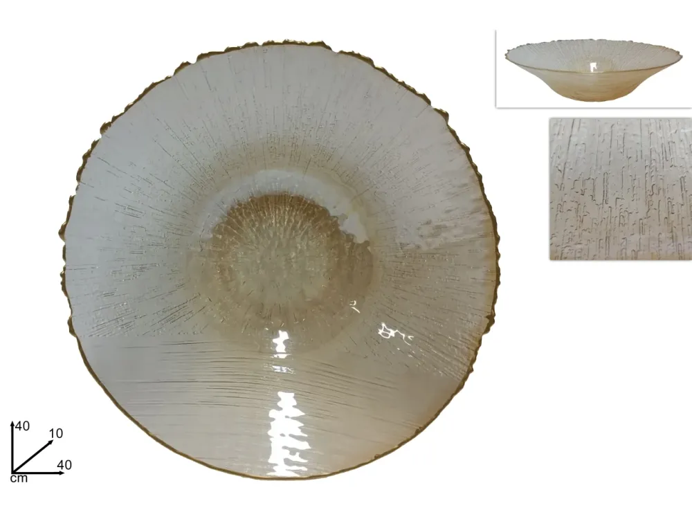 Centrotavola vetro 40cm oro con bordo oro