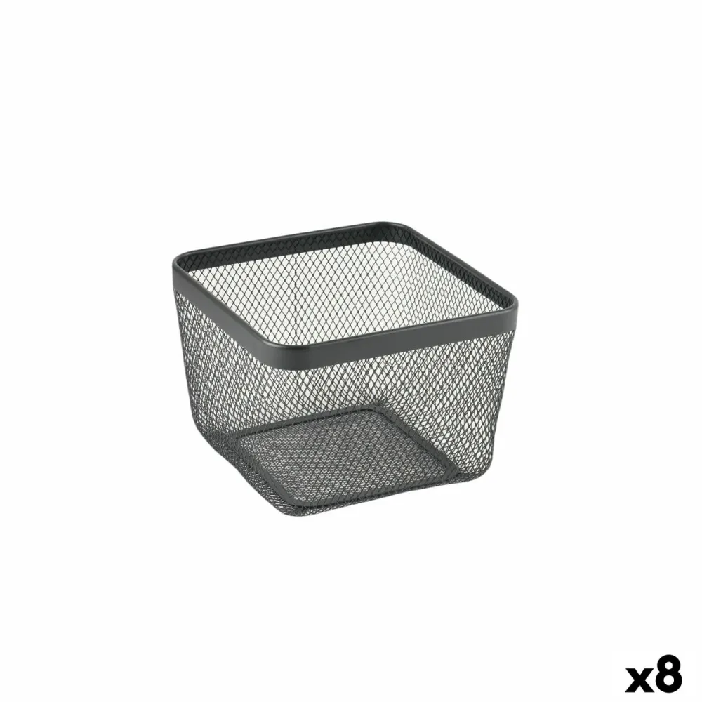 Cesta Multiusos Confortime Preto Metal 24,5 x 24,5 x 17 cm (8 Unidades)
