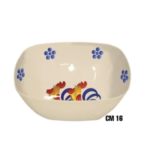 Cestino quadrato 16cm melamina decoro galli
