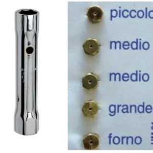 CHIAVE TUBO 6 / 7+ UGELLI GAS BOMBOLA GPL CUCINE GAS WHITE ZOPPAS 2 MEDI