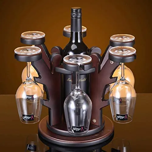 CHOUCHOU Ripiani Centrali Ripiano Scaffalatura Vetro portabottiglie Vino cremagliera di Legno, cremagliera del Vino Coppa...