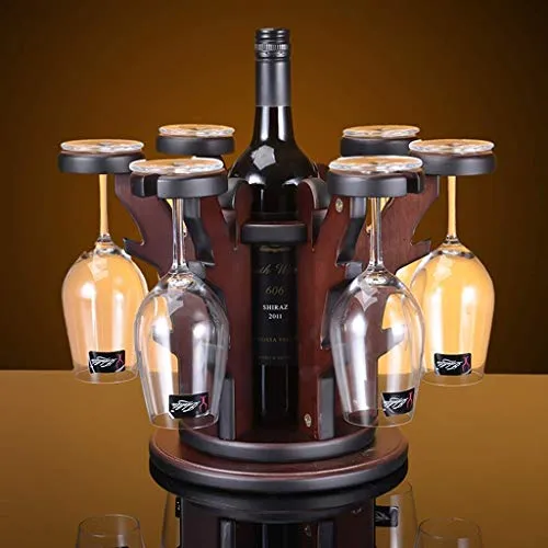 CHOUCHOU Ripiani Centrali Ripiano Scaffalatura Vetro portabottiglie Vino cremagliera di Legno, cremagliera del Vino Coppa...