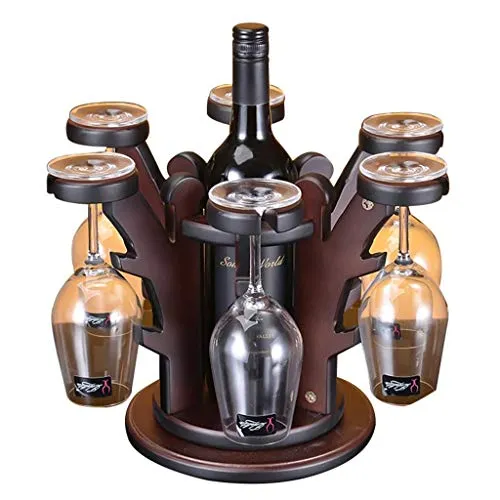 CHOUCHOU Ripiani Centrali Ripiano Scaffalatura Vetro portabottiglie Vino cremagliera di Legno, cremagliera del Vino Coppa...