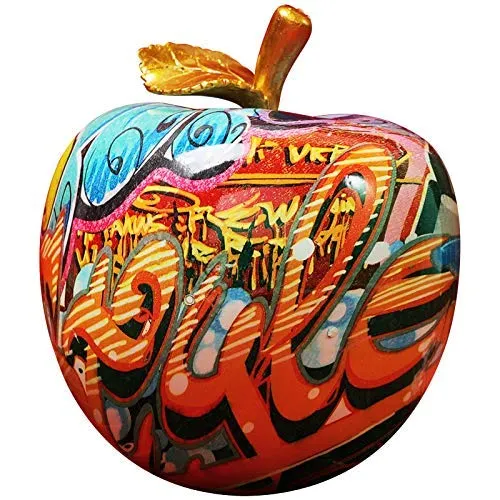 CHOUDOUFU Statua Gingillo Regalo Graffiti Dipinti Creativo Mela Colorata Resina Ornamenti Artigianali Ingresso Domestico A...