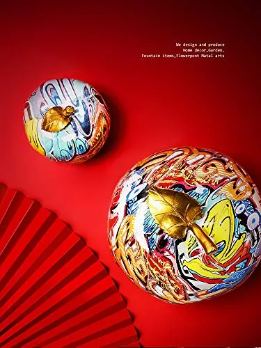 CHOUDOUFU Statua Gingillo Regalo Graffiti Dipinti Creativo Mela Colorata Resina Ornamenti Artigianali Ingresso Domestico A...