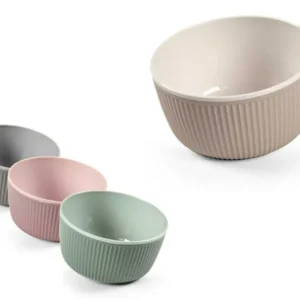 Ciotola da cucina plastica 520 ml con decorazione rilievo colori assortiti - 7x12 cm Gicos