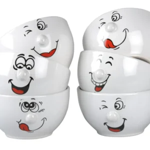 Ciotola emoji porcellana 500ml misura 13x13x7,5cm peso 0,40kg