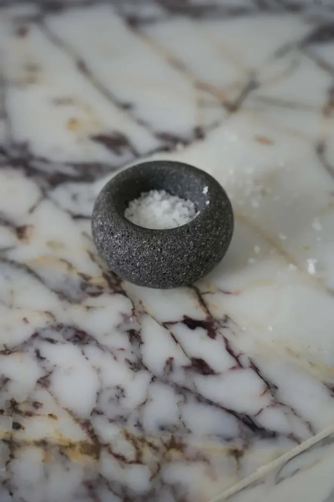 Ciotola Di Sale Lava Stone - Nero