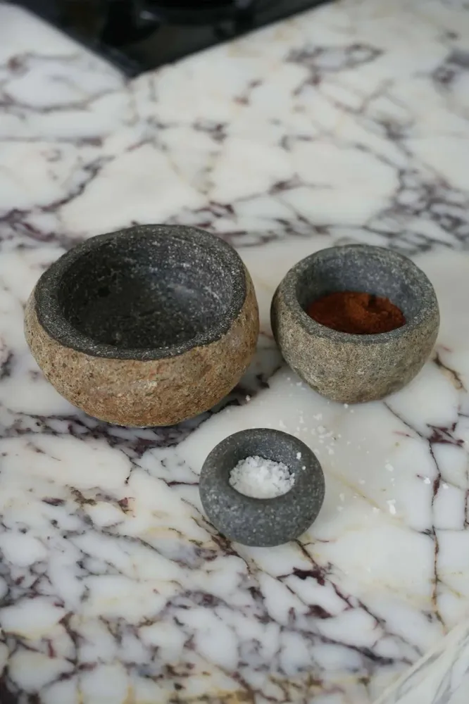 Ciotola Di Sale Lava Stone - Nero
