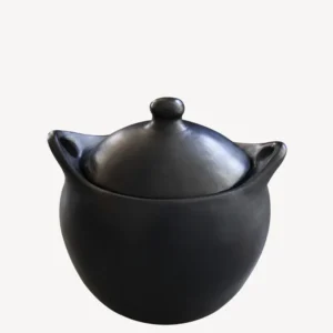 Cocotte alta rotonda argilla nera Chamba - Ø30 cm