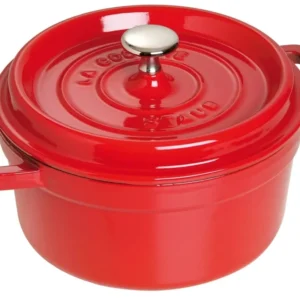 Cocotte 24 cm, rotonda, rosso ciliegia, ghisa 3,8 l