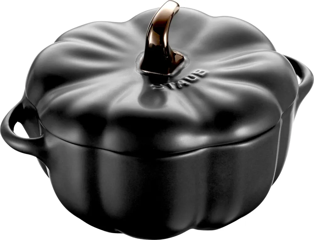 Cocotte 15 cm, zucca, nera, ceramica 0,6 l