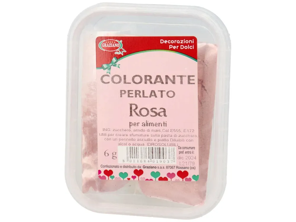 Colorante alimentare polvere colore rosa perlato 6gr