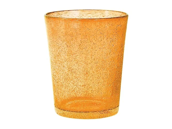 Confezione 6 bicchieri bibita giada vetro arancio chiaro cl 46H&H